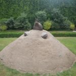 Mole sculpture in French garden