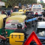 Traffic chaos in New Delhi: Everyone honks.