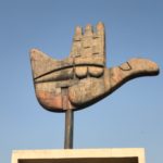 Le Corbusier’s Open Hand sculpture at the UNESCO site in Chandigarh