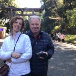 Suzette and Nigel Clark at the Meiji Shrine.