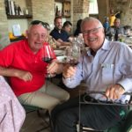Steve Whysall and Ed Langford at wine tasting at Chiesa del Carmine in Umbria