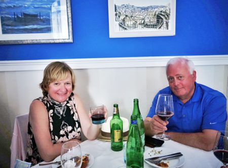 Loraine and Steve Whysall in Italy in 2015